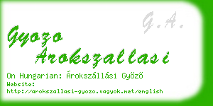 gyozo arokszallasi business card