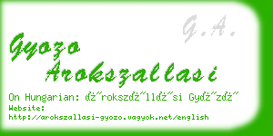 gyozo arokszallasi business card